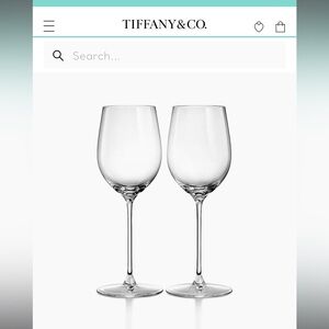 Brand new Tiffany and Co crystal wine glasses - set of 2
